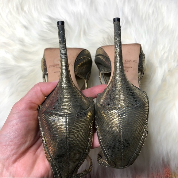 Jimmy Choo | Lang 100 Sandal Light Bronze 38.5 - Picture 8 of 13